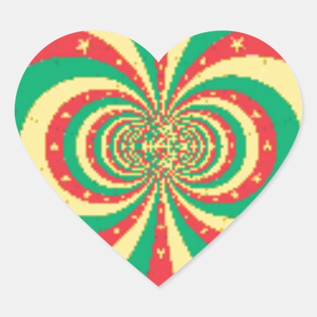 République du Cameroun five-pointed star Heart Sticker (Front)