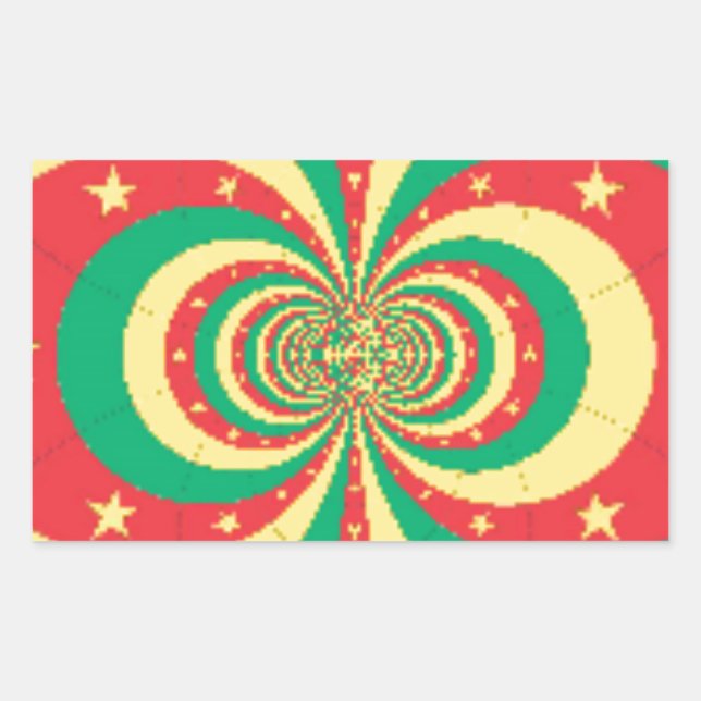 République du Cameroun five-pointed star Rectangular Sticker (Front)