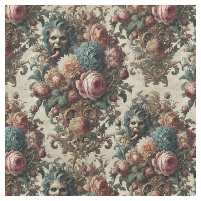 Requiem Rhapsody – Gothic Classic Tile Fabric (Close Up)