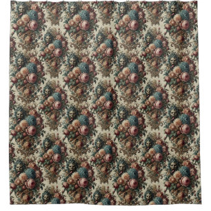 Requiem Rhapsody – Gothic Floral Shower Curtain