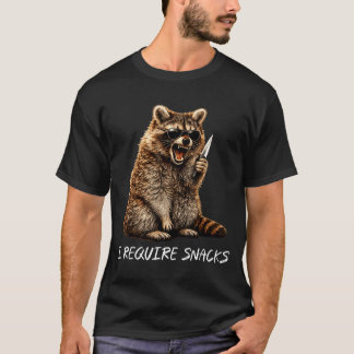Require snacks raccoon funny animal meme men women T-Shirt