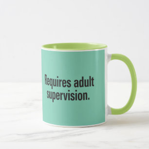 Requires adult supervision mug