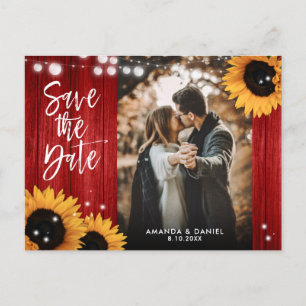 Res Sunflower Wedding Photo Save The Date Announcement Postcard