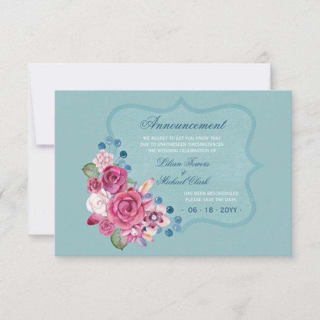 Rescheduled Announcement Card (Front)