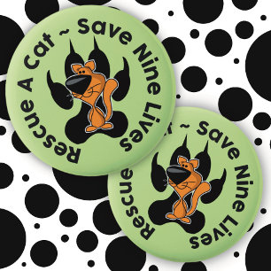 Rescue A Cat Standard, 2¼ Inch Round Button