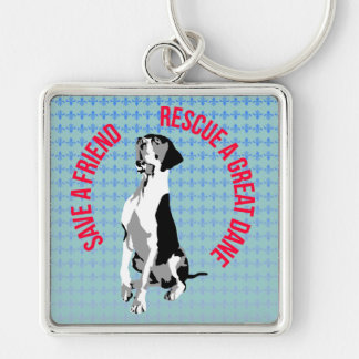 Rescue a Great Dane Key Ring