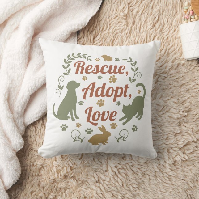 Rescue, Adopt, Love Cushion (Blanket)