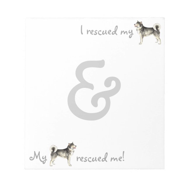 Rescue Alaskan Malemute Notepad (Front)