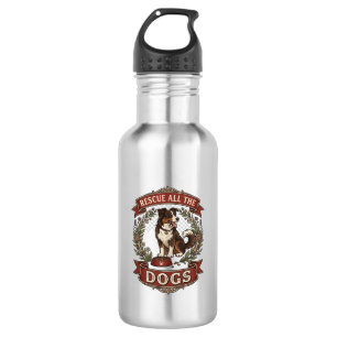 Rescue All Dogs Dog Floral Wreath Ribbon_1 532 Ml Water Bottle