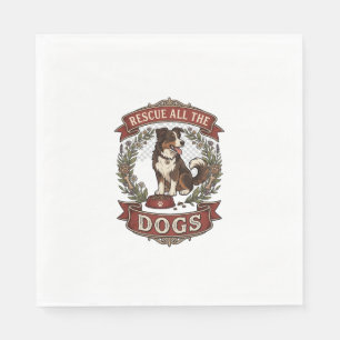 Rescue All Dogs Dog Floral Wreath Ribbon_1 Napkin