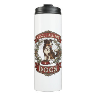 Rescue All Dogs Dog Floral Wreath Ribbon_1 Thermal Tumbler