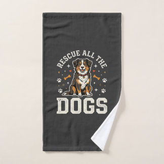 Rescue All The Dogs Vintage Dog Hand Towel