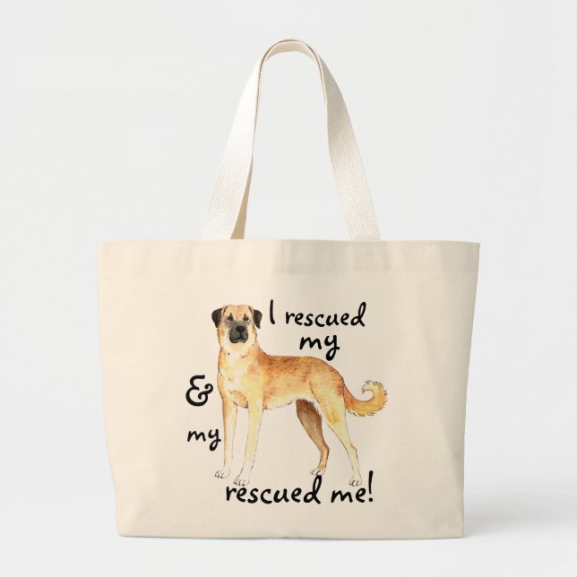 Rescue Anatolian Shepherd Large Tote Bag (Front)