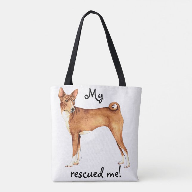 Rescue Basenji Tote Bag (Back)