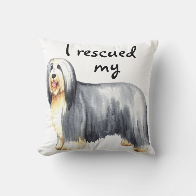 Rescue Bearded Collie Cushion (Front)
