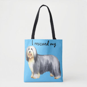 Rescue Bearded Collie Tote Bag
