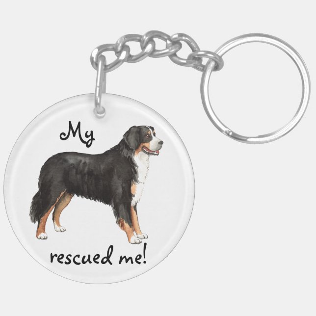 Rescue Bernese Mountain Dog Key Ring (Back Left)