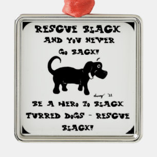 Rescue Black Dogs Ornament