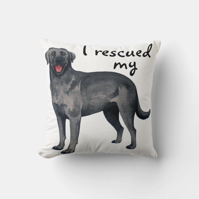 Rescue Black Lab Cushion (Front)