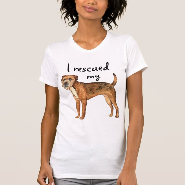 Rescue Border Terrier T-Shirt (Front)