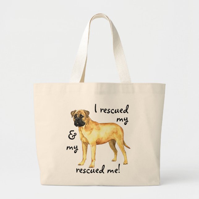 Rescue Bullmastiff Large Tote Bag (Front)