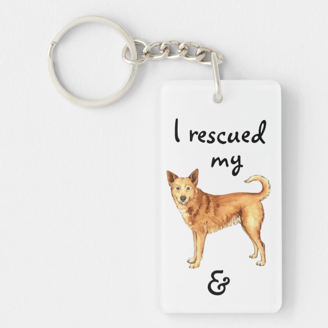 Rescue Canaan Dog Key Ring (Front)