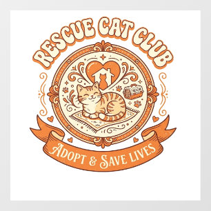 Rescue Cat Club Cat Rescue Adoption Vintage Vector