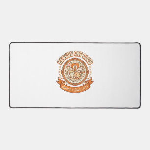 Rescue Cat Club Cat Rescue Adoption Vintage Vector Desk Mat