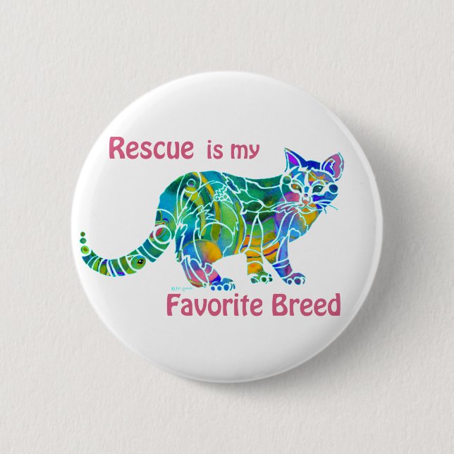 Rescue Cats Colourful Pin (Front)