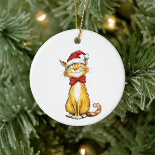 Rescue Cat's First Christmas in Furever Home Ceramic Tree Decoration