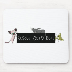 Rescue Cats Rule! Mouse Pad