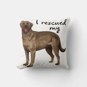 Rescue Chocolate Lab Cushion