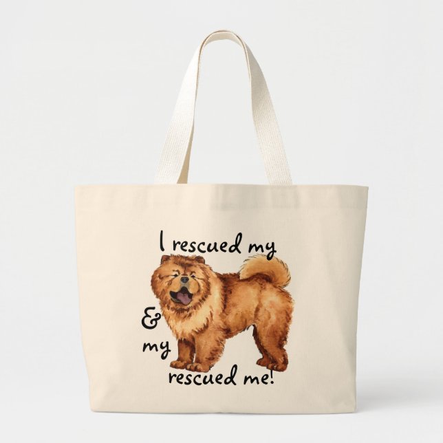 Rescue Chow Chow Large Tote Bag (Front)