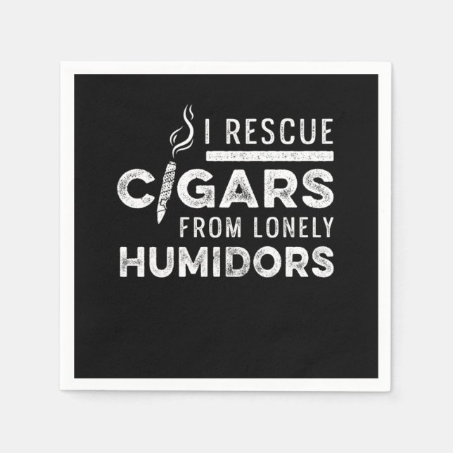 Rescue Cigars From Humidor Cutter Cigar Smoker Gif Napkin (Front)