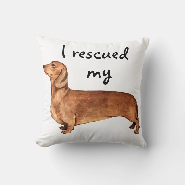 Rescue Dachshund Cushion (Front)