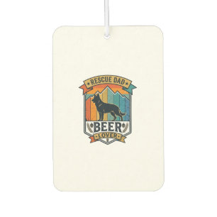 Rescue Dad Beer Lover Dog Vintage Sunset_1 Car Air Freshener