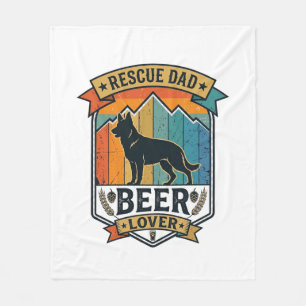 Rescue Dad Beer Lover Dog Vintage Sunset_1 Fleece Blanket