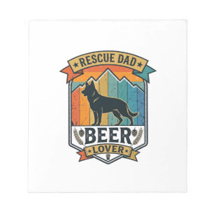 Rescue Dad Beer Lover Dog Vintage Sunset_1 Notepad