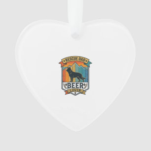 Rescue Dad Beer Lover Dog Vintage Sunset_1 Ornament