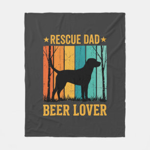 Rescue Dad Beer Lover Vintage Dog Fleece Blanket