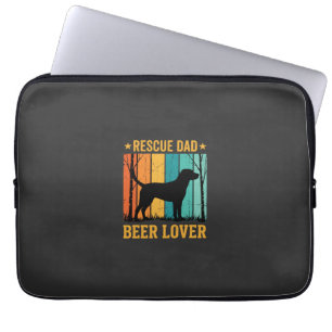 Rescue Dad Beer Lover Vintage Dog Laptop Sleeve
