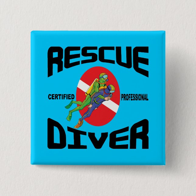 Rescue Diver 15 Cm Square Badge (Front)