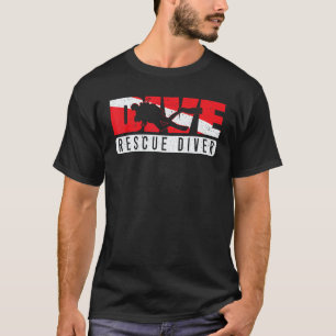 Rescue Diver Dive Down Aquaholic Scuba Diving Ocea T-Shirt
