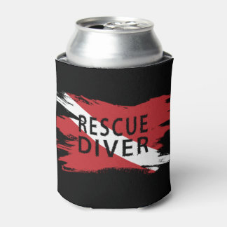 Rescue Diver, Diver Down Flag, Scuba flag Can Cooler