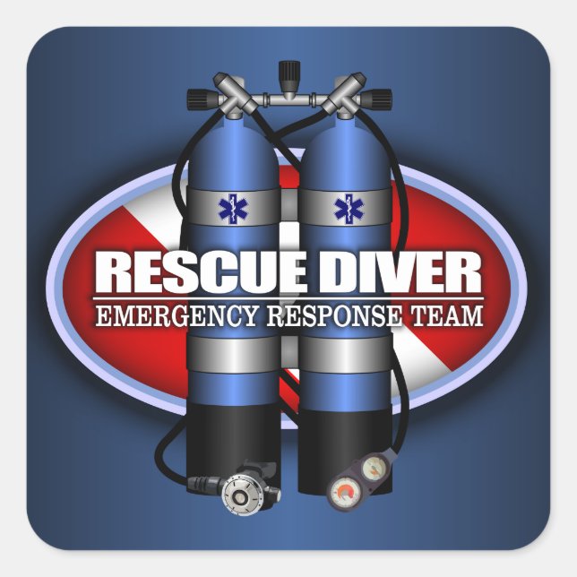 Rescue Diver (ST) Square Sticker (Front)