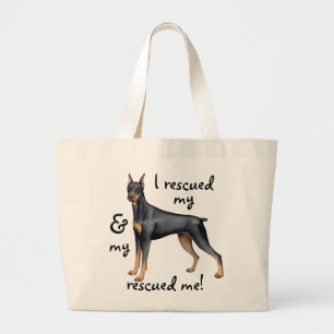 Rescue Doberman Pinscher Large Tote Bag