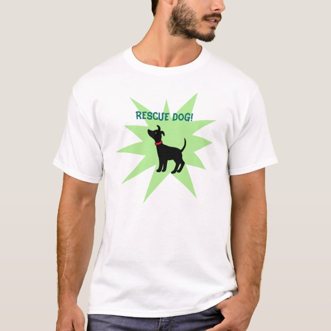 Rescue Dog Adapt Black Shelter Dog Pet T-shirt (Front)