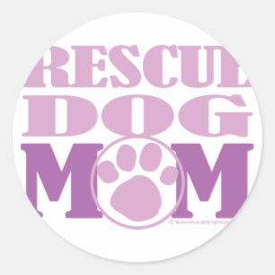 Rescue Dog Mum Classic Round Sticker