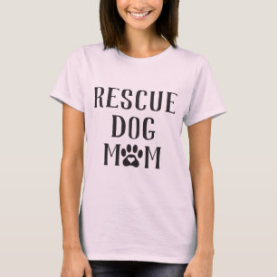 Rescue Dog Mum Heart Paw Print T-Shirt