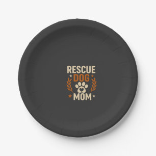 Rescue Dog Mum Paper Plate